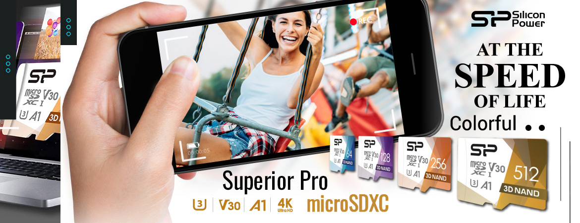 Silicon Power microSDXC Superior Pro U3 V30 A1 4K Kartu Memori +Adapter